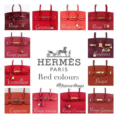 hermes red colors|hermes color chart.